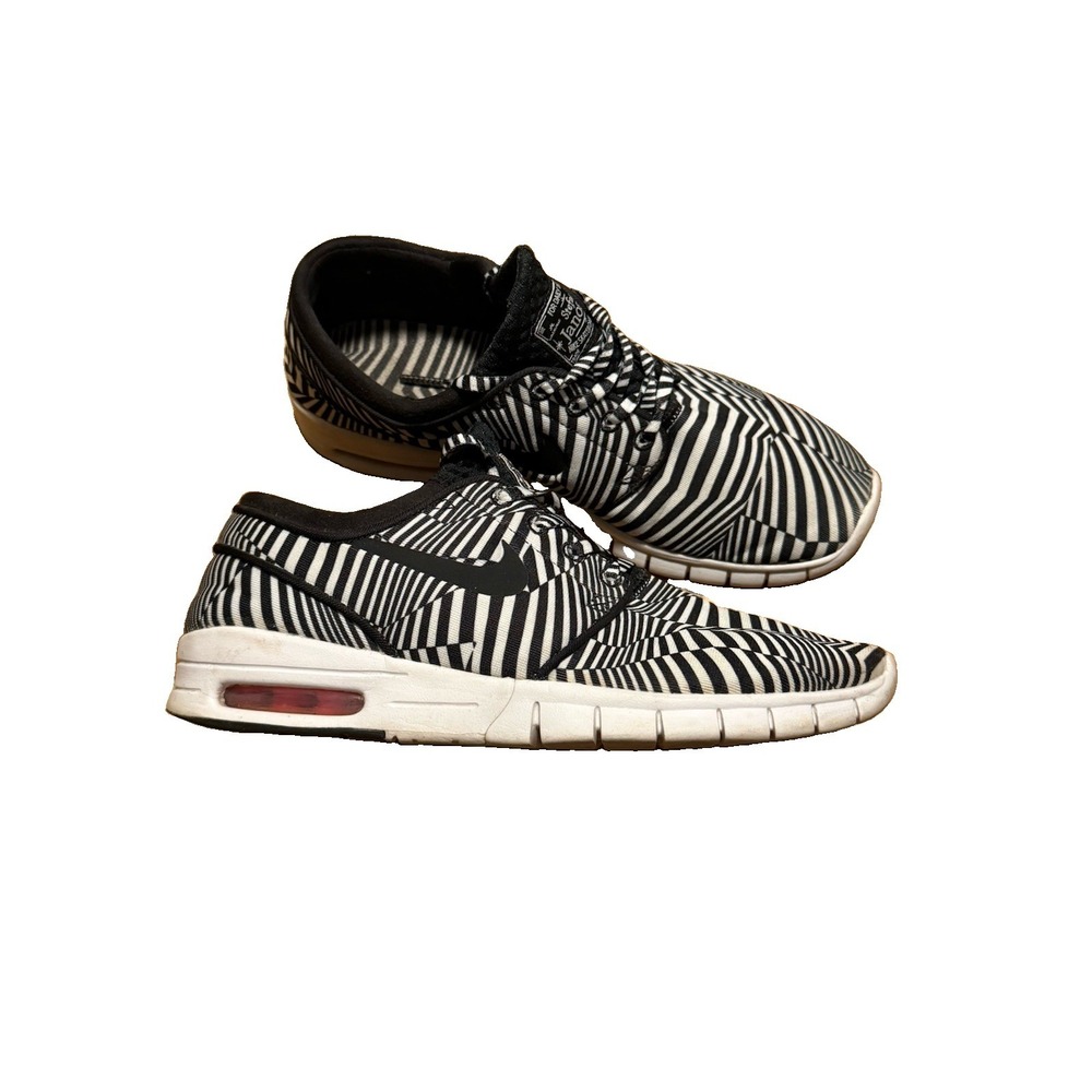 RARE🔥 Nike SB Stefan Janoski Max Dazzle Zebra Optical Illusion Sz 8 745955-100
